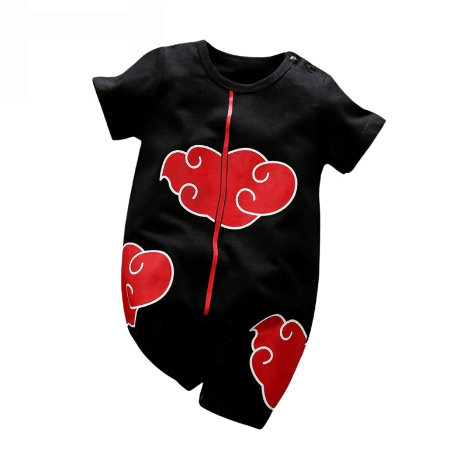 Naruto Parody Red Short-sleeved Baby Bodysuit - Uchiwa Itachi...
