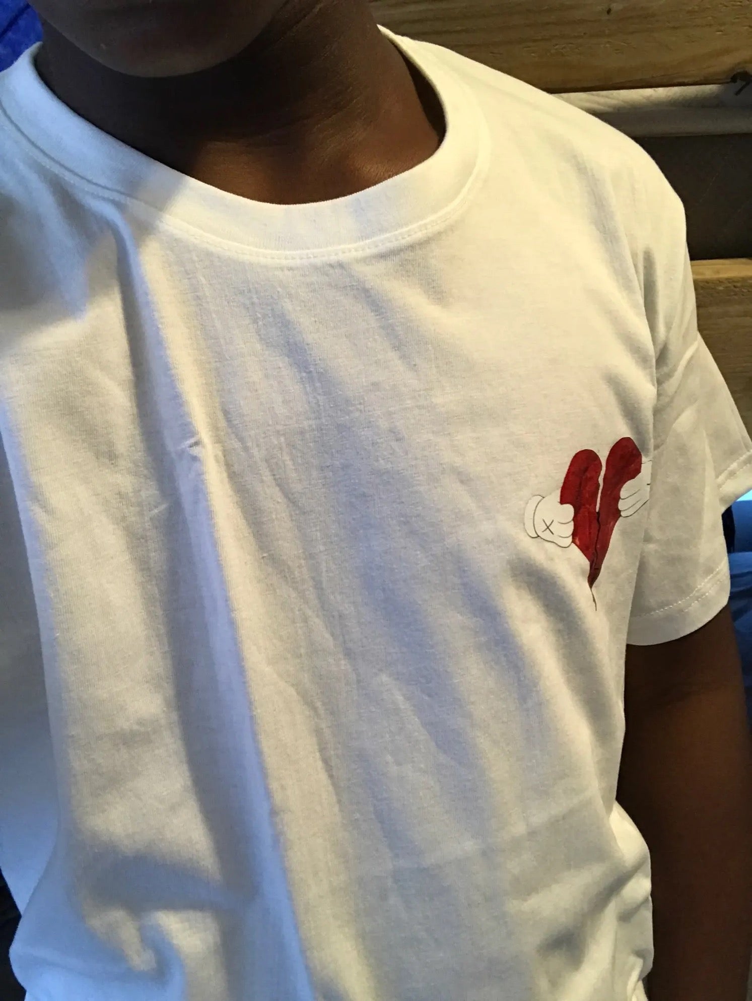 white heartless tshirt