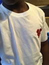 white heartless tshirt