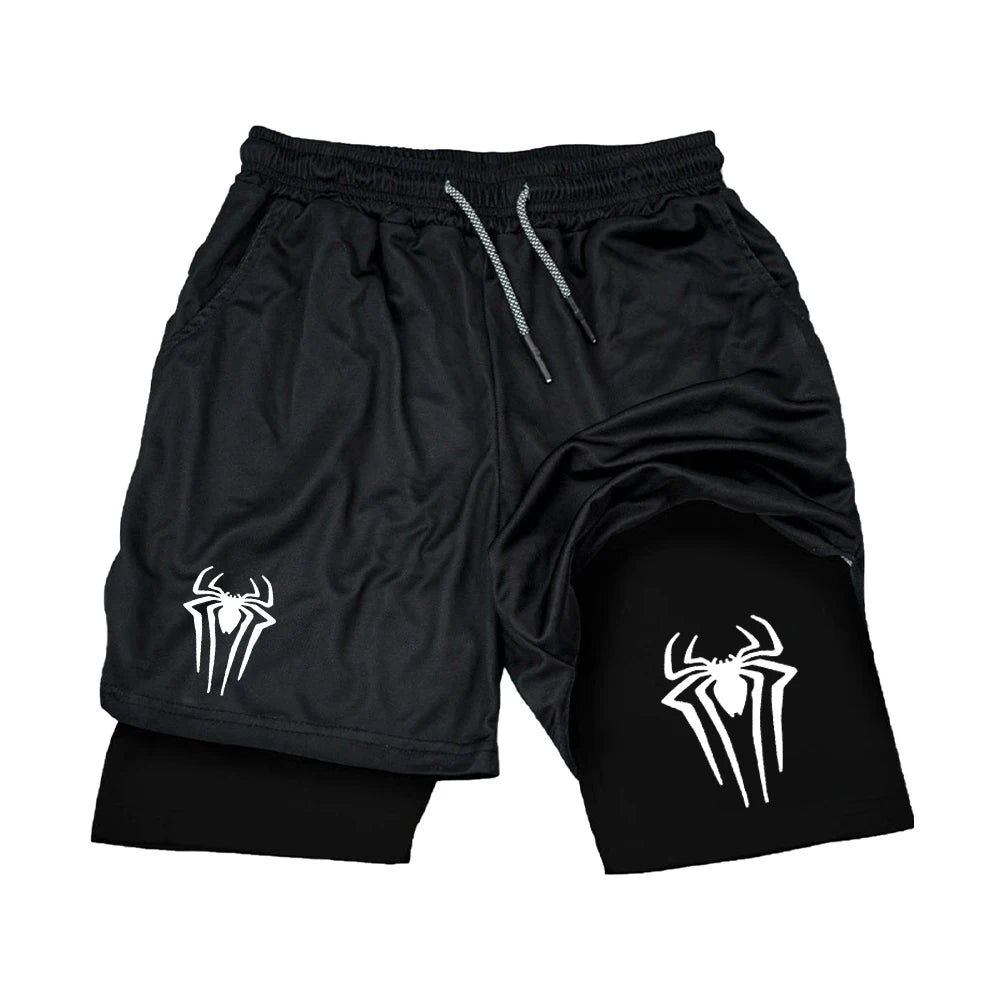 spider shorts black