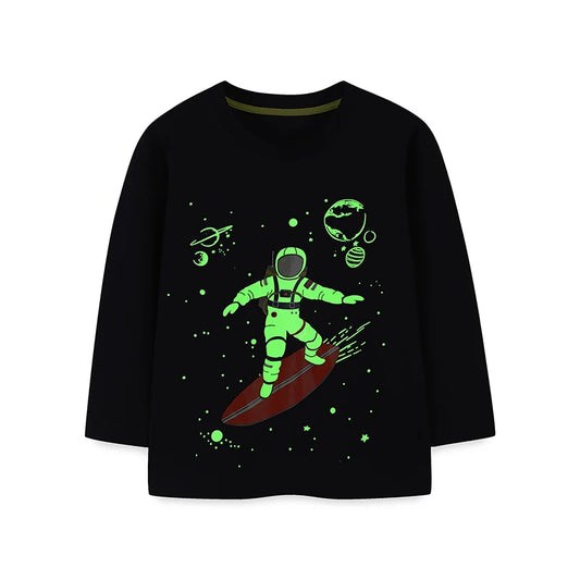 kids glow in dark space t-shirt