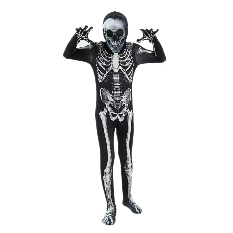 Kids Hooded Skeleton Costume