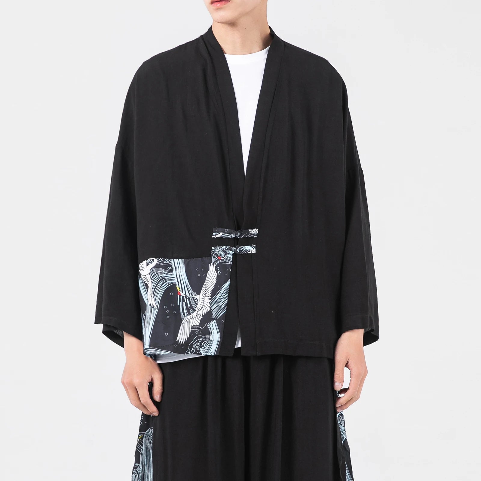 mens kimono black