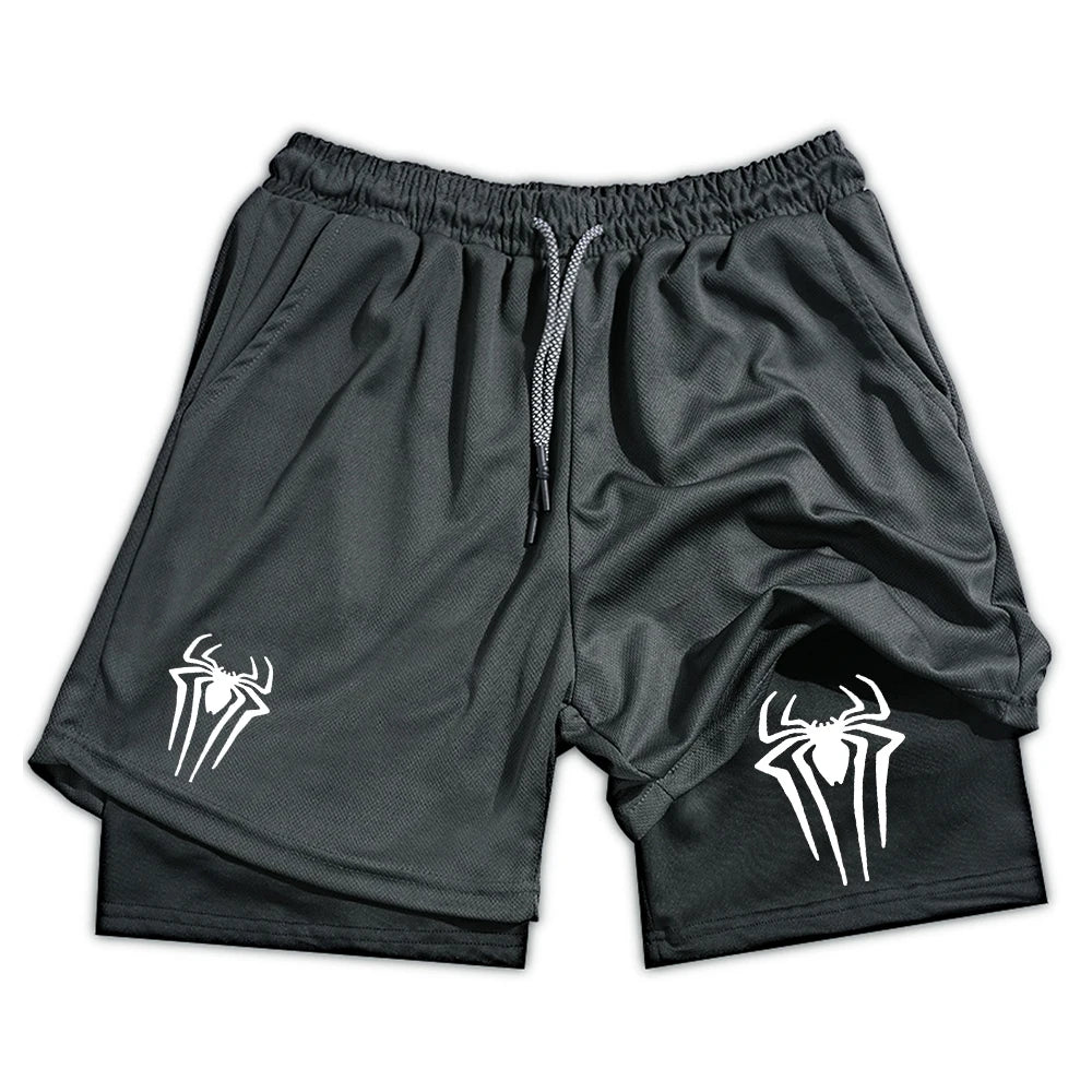 spider shorts gray