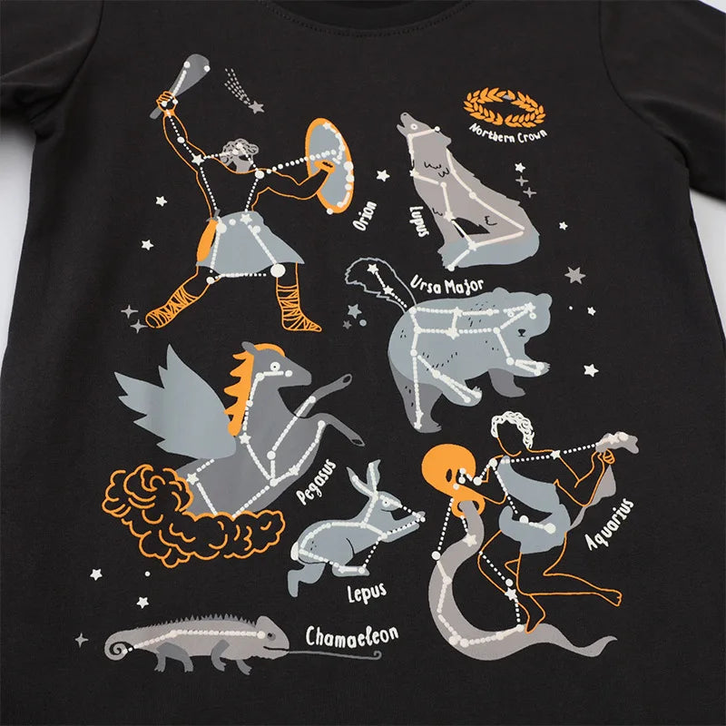 kids glow in dark space t-shirt