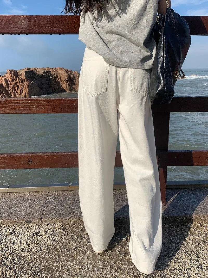 Loose White Wide Leg Jeans