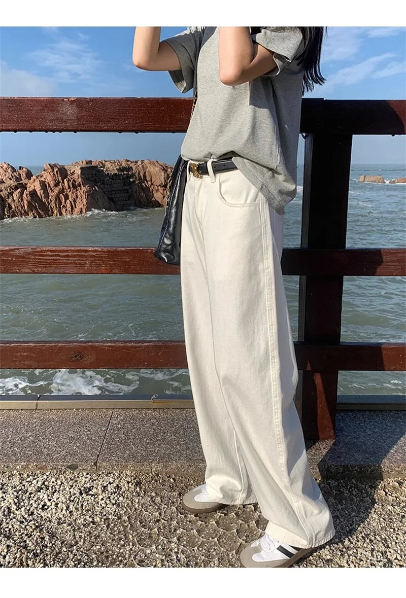 Loose White Wide Leg Jeans