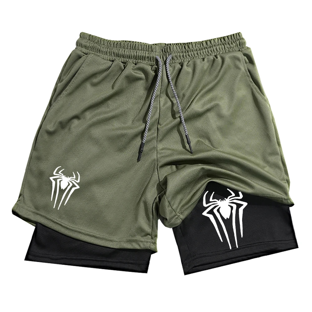 spider shorts green