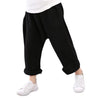 kids linen pants black