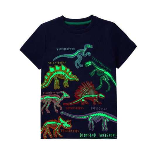 kids glow in dark dinosaur tshirt