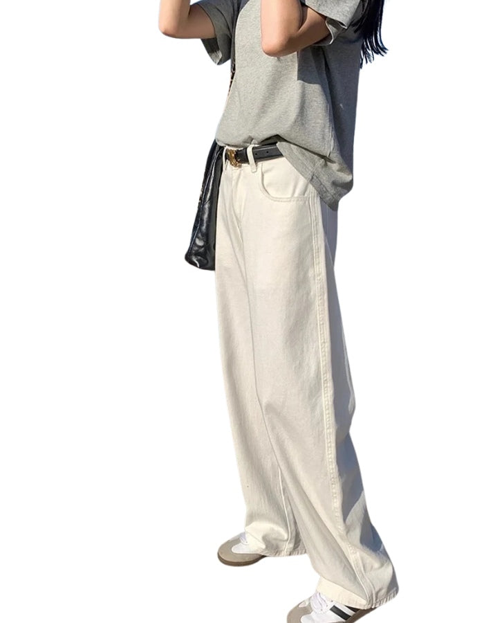Loose White Wide Leg Jeans